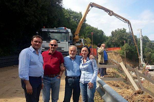 FOTONOTIZIA – Frana: a Tatti lavori in corso. Giuntini e Marras in visita al cantiere