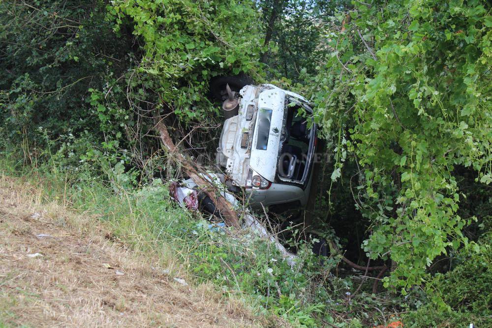 Incidente stradale: perde il controllo dell’auto e finisce fuori strada, incastrata tra i rami