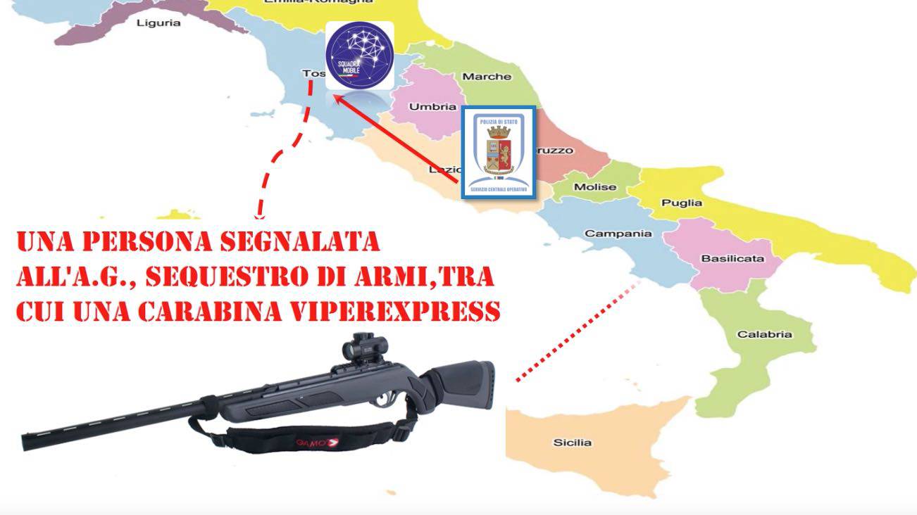 Maremmano compra armi su internet: parte da Grosseto l’operazione Viperexpress