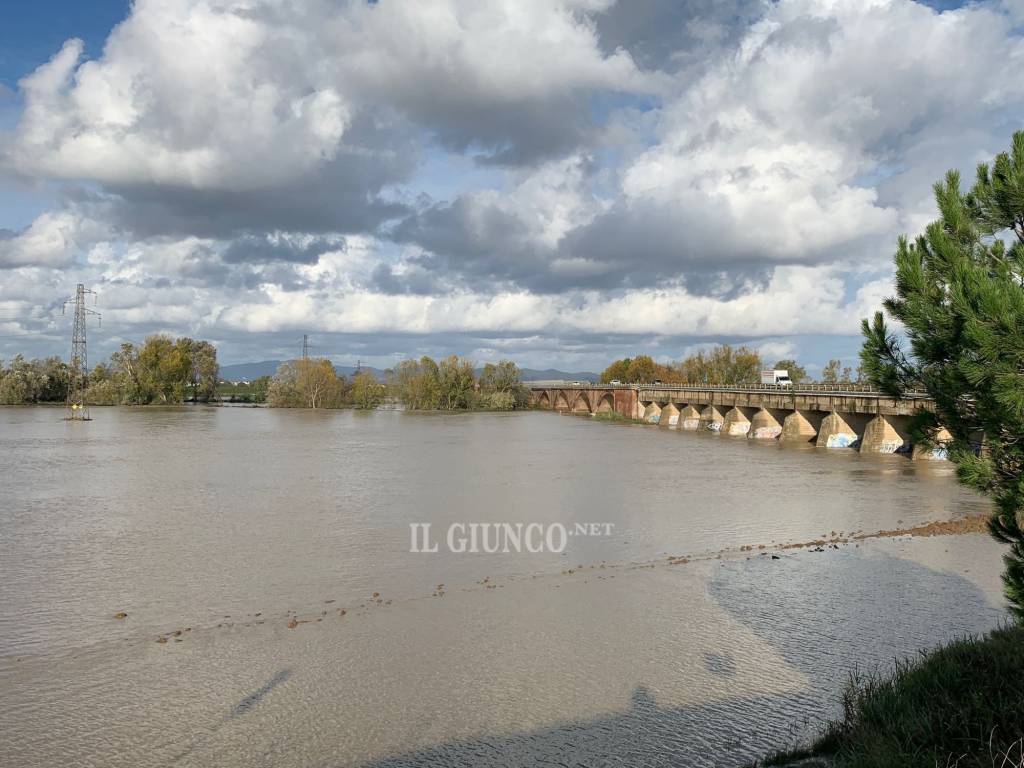 Ombrone in piena 18 novembre 2019