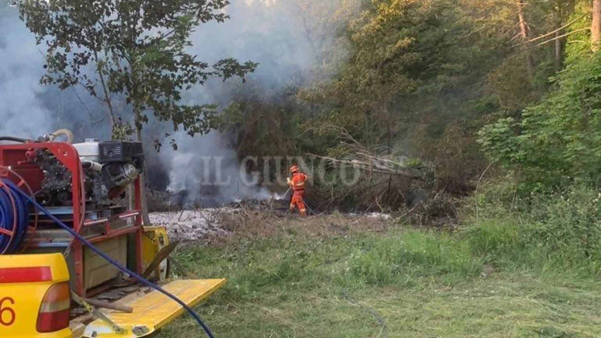 Incendio nel bosco: al lavoro sino a notte fonda per spegnere le fiamme