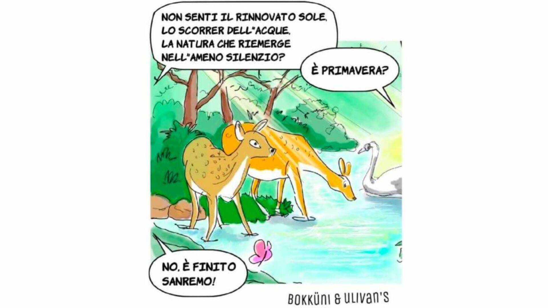 La vignetta di Bokkuni e Ulivan’s: il silenzio… dopo Sanremo