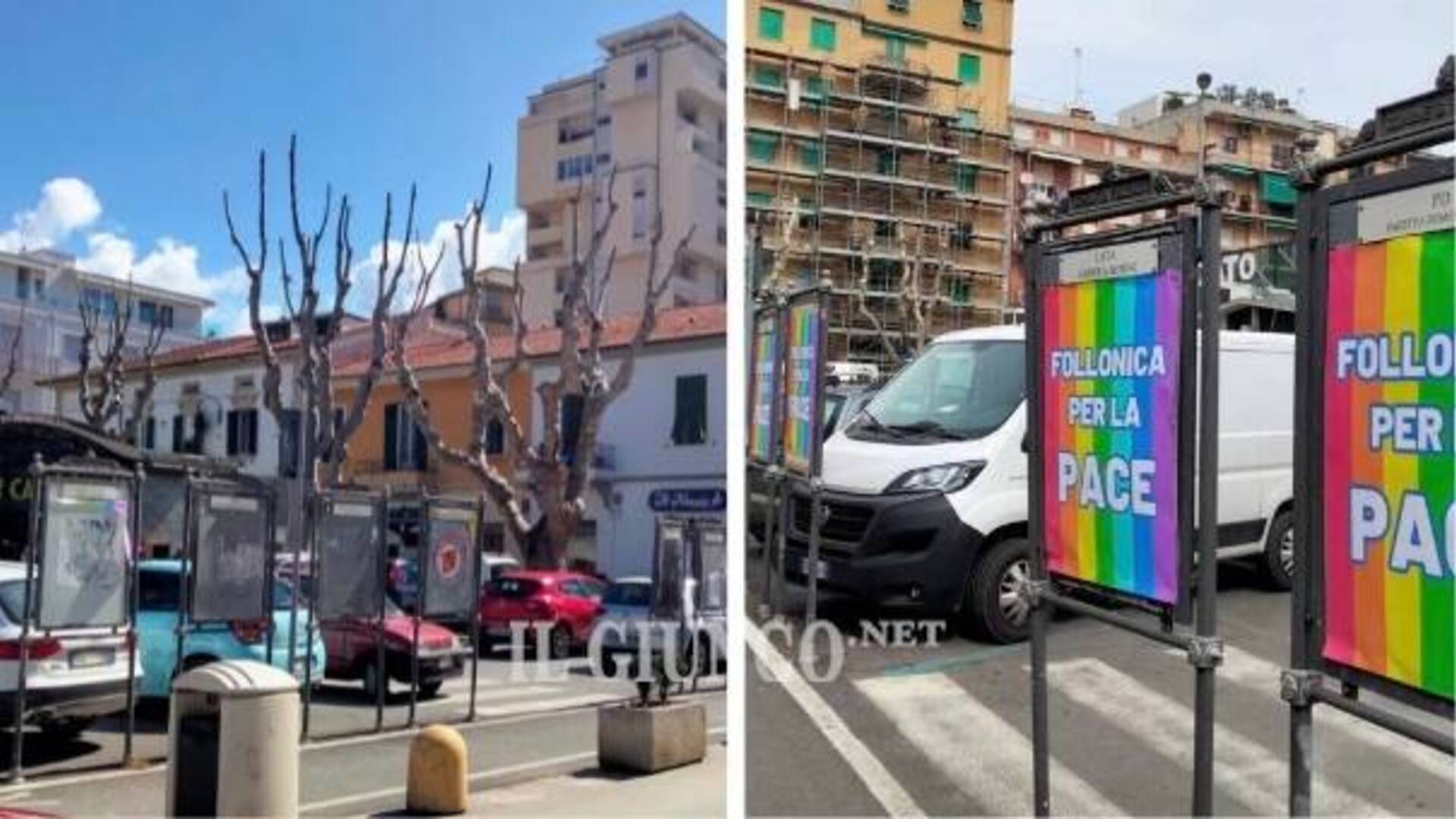 Strappati i manifesti della pace in città: «Siamo senza parole»