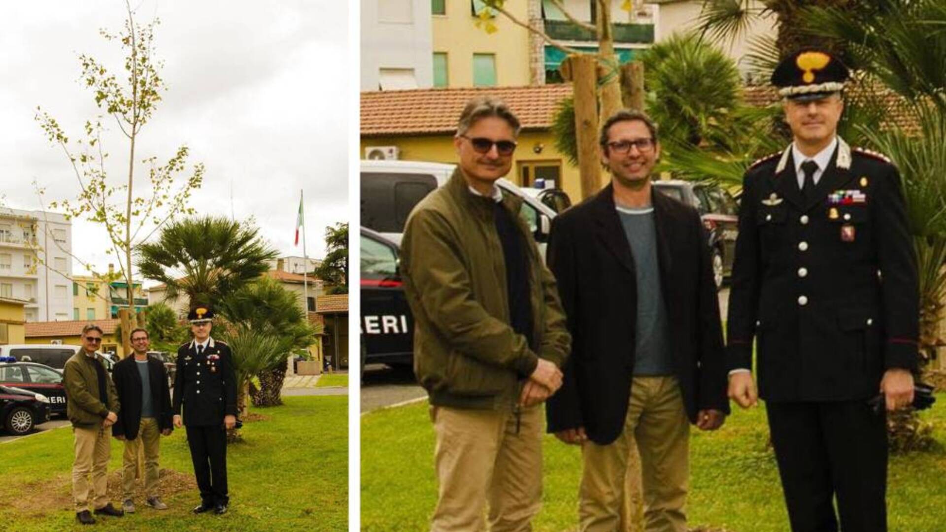 Caserma dei Carabinieri sempre più green: due nuovi ginkgo biloba in cortile