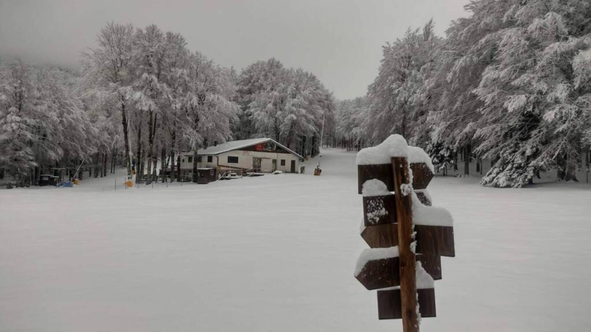 Primavera di freddo: nevicata sull’Amiata, più di 30 centimetri di neve